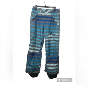 Burton Men’s Snowboarding Blue and Gray striped Pants Size Small